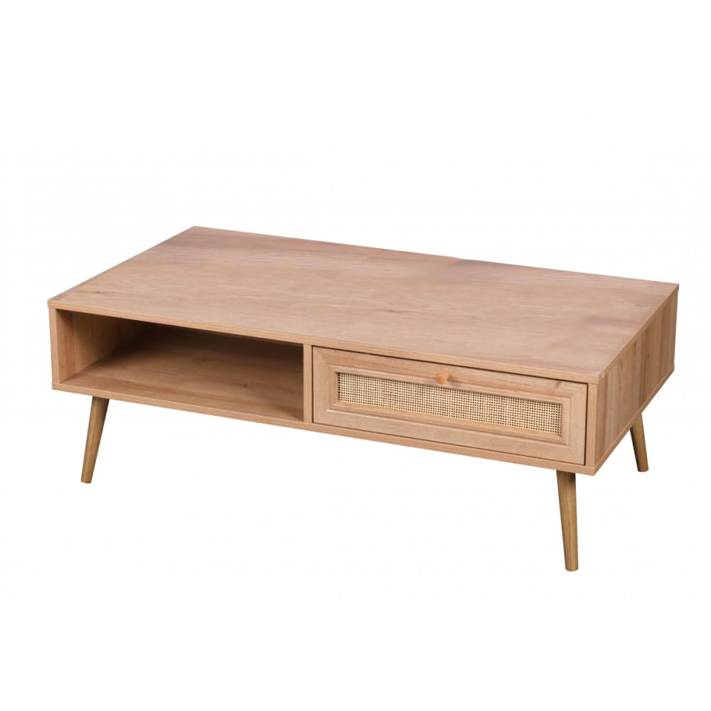 Table Basse Carrée En Bois 1m X 1m - 4 Tiroirs - Bon état - Occasion