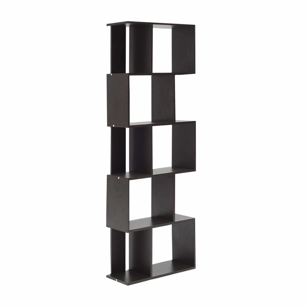 Etnicart Bibliothèque Étagère Wengé Moderne Double-Face 70x23.5x96cm - Meuble Rangement Salon Et Bureau