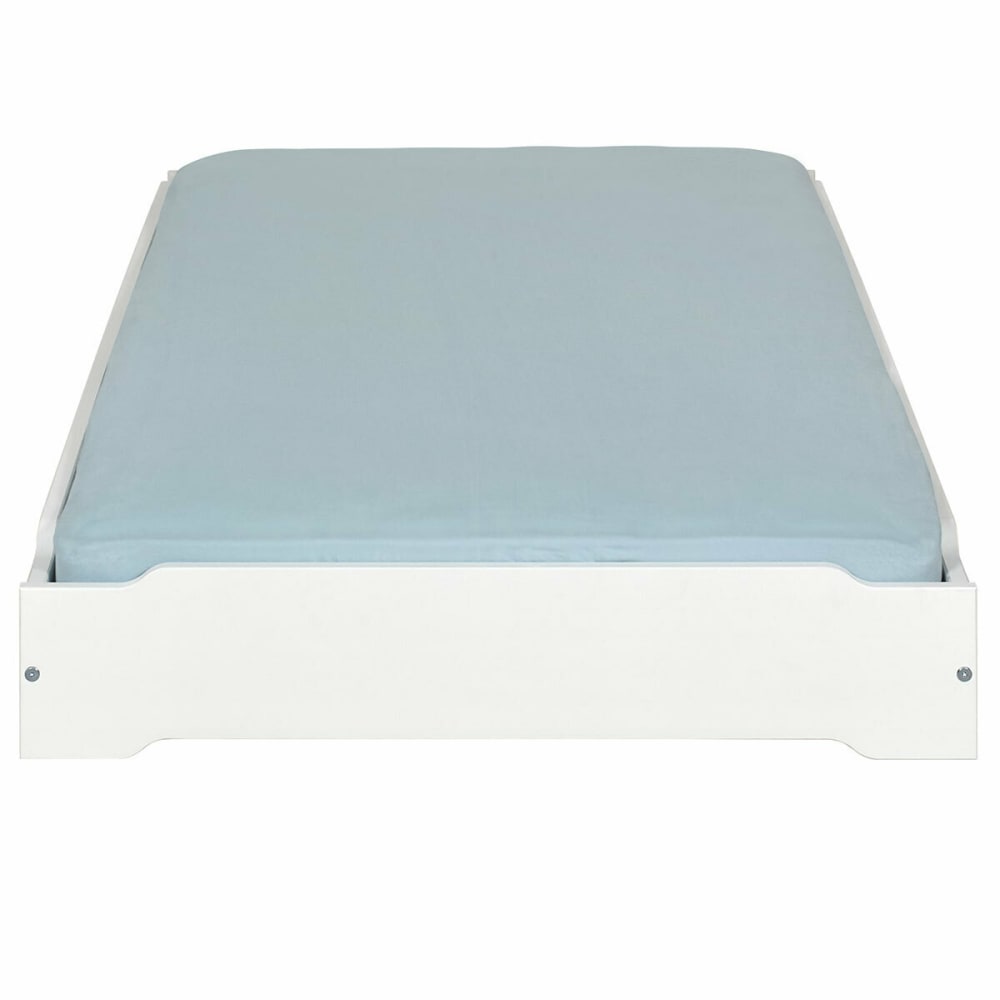 Lit 1 personne bois blanc 90x190 cm | DécoInParis