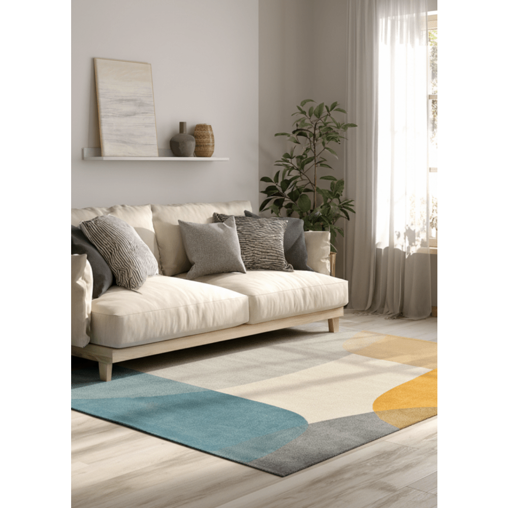 HOMCOM Tappeto Geometrico Antiscivolo 230x160x0.7 Cm – Poliestere Morbido, Moderno, Lavabile In Lavatrice