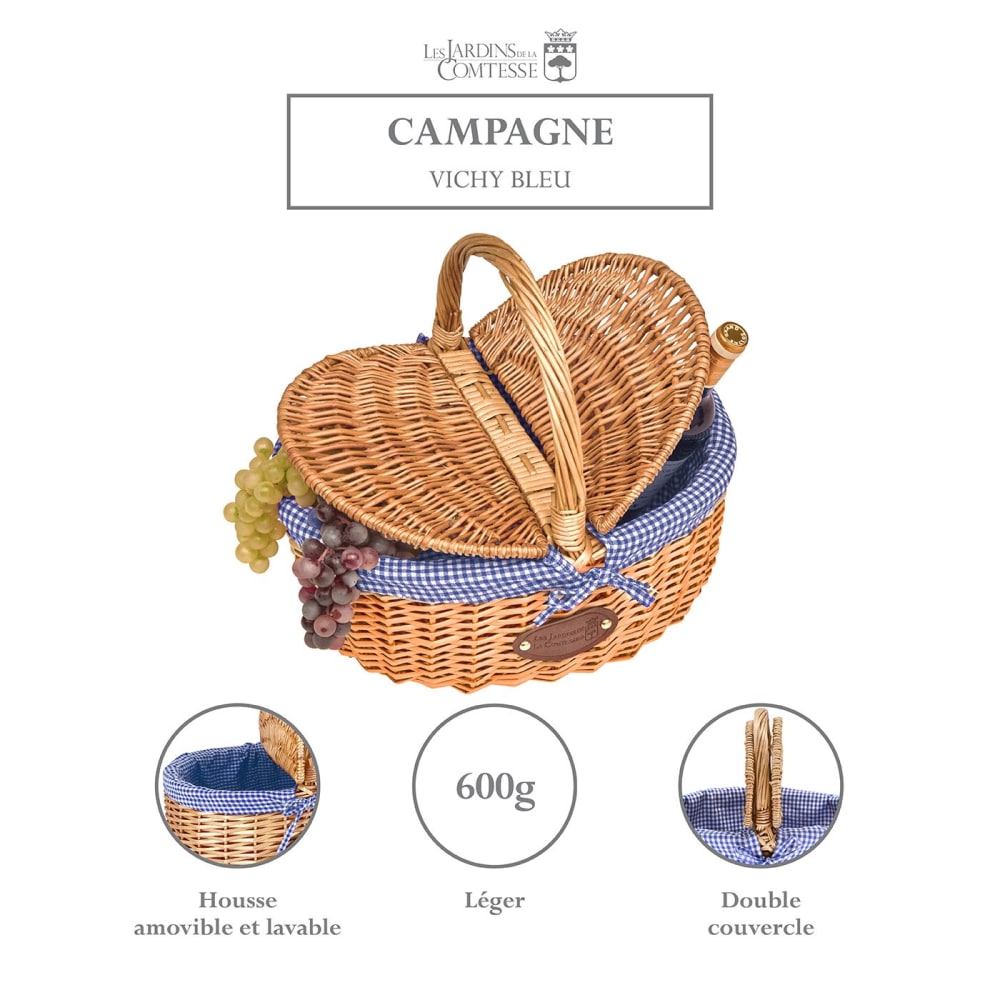 Panier En Osier Synthétique Avec Couvercle - 24x14x16 Cm, Déco Rustique, Rangement Jouets Ou Toilette