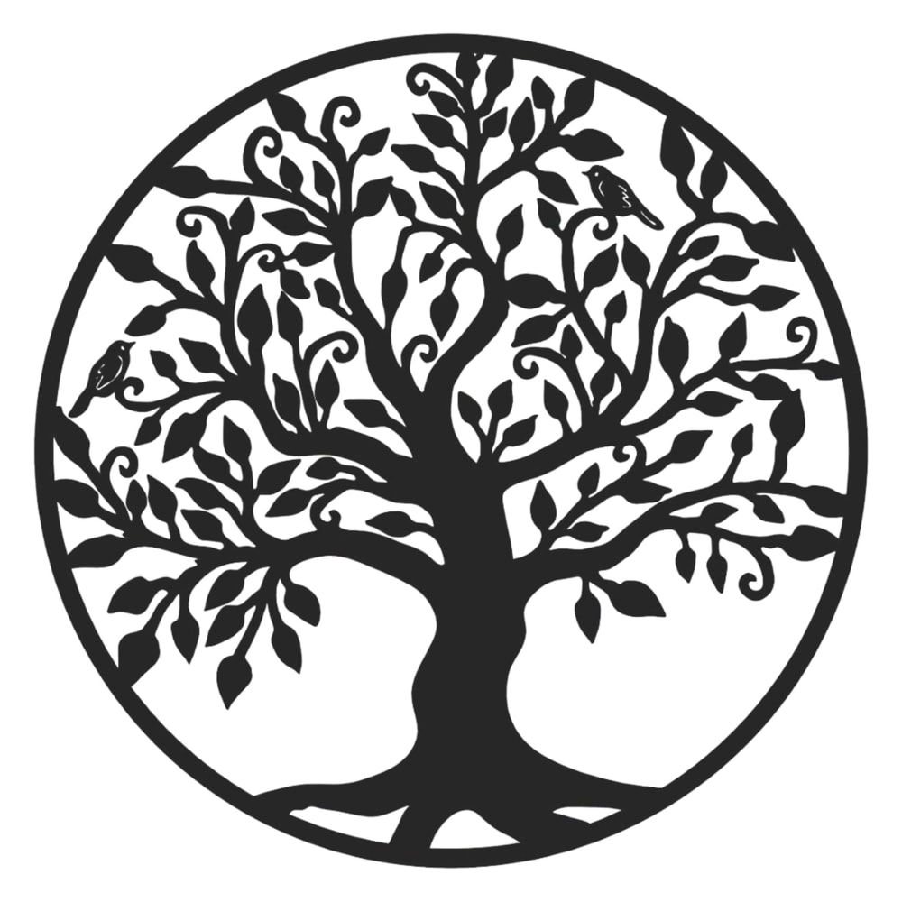 Décoration Murale Arbre De Vie En Métal – Art Mural Fer Forgé Noir – Pour Intérieur Ou Extérieur