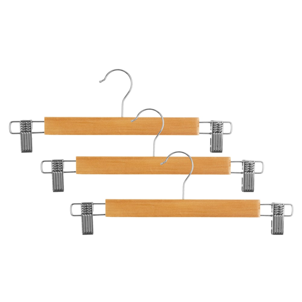 Cintres En Bois Avec Pinces – Lot De 3, Rotatifs 360°, Pour Pantalons, Jupes - 2
