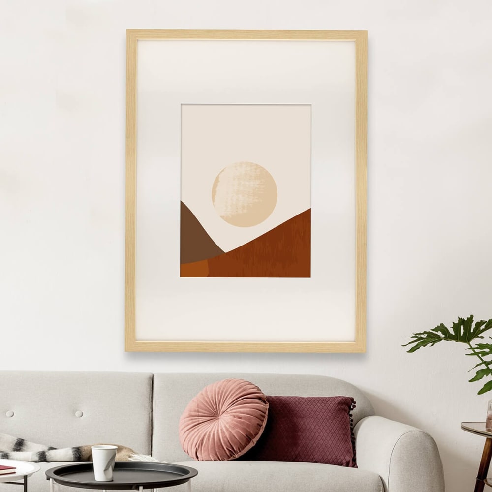 Cadre Photo Sur Mesure 33x47 Cm Ou 47x33 Cm – Bois Naturel Beige 3.5 Cm Large | Cadre Élégant Avec Plexi Pour Photos, Affiches, Diplômes