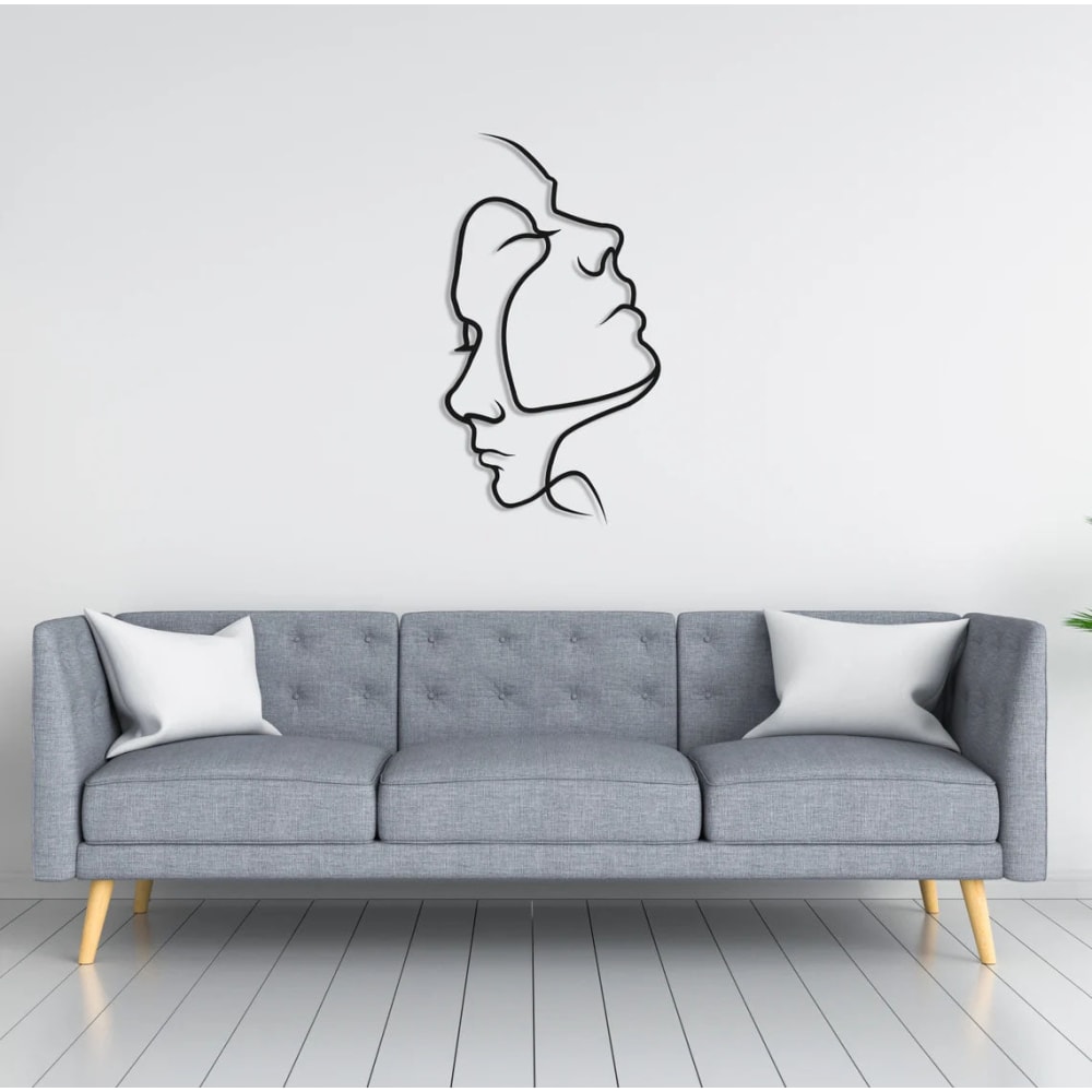Décoration Murale Métal Noir Minimaliste - Élégante Pour Salon, Chambre Et Appartement