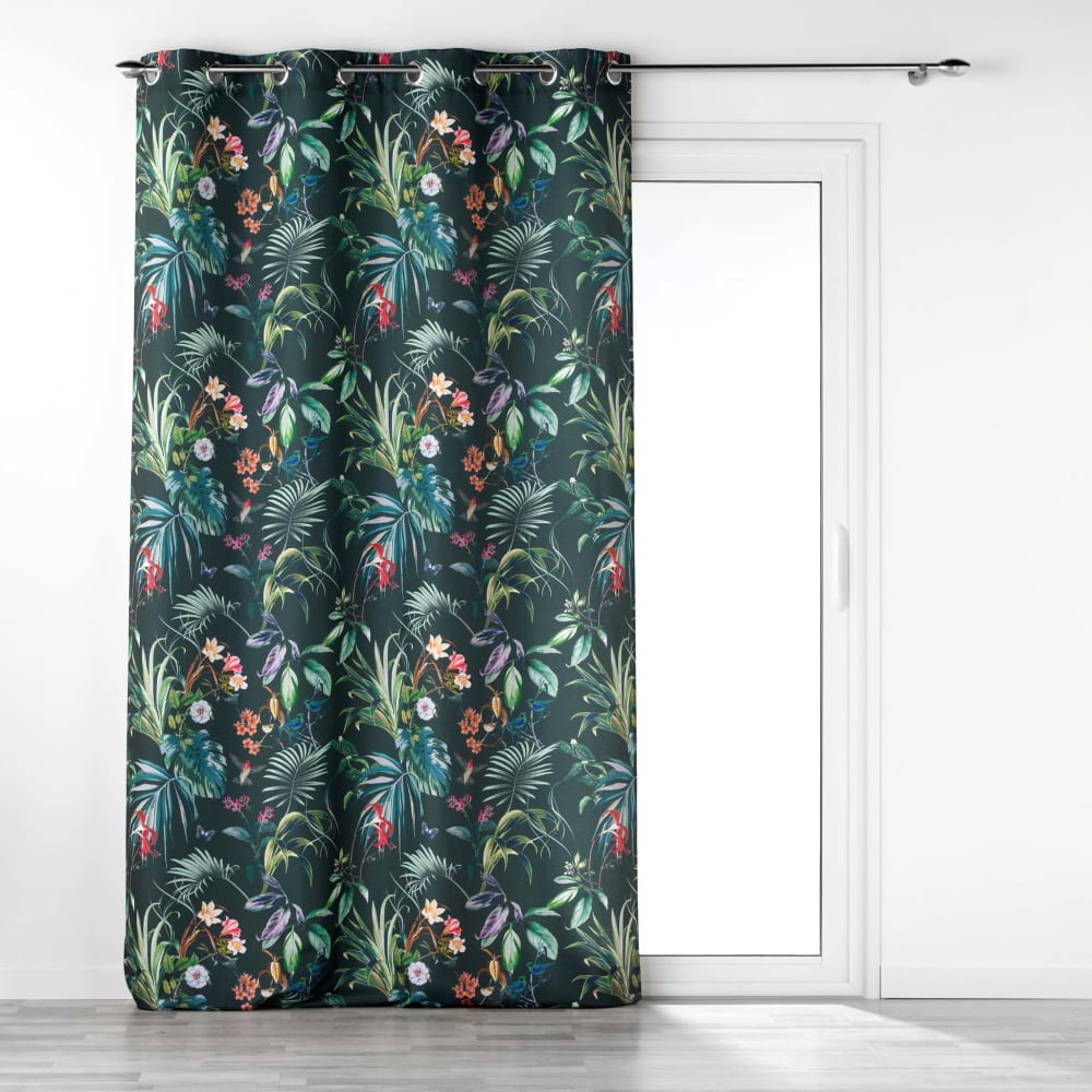Lot de 2 Rideaux à œillet Jacquard motif Vert Kaki 140 x 260 cm - Gamm vert