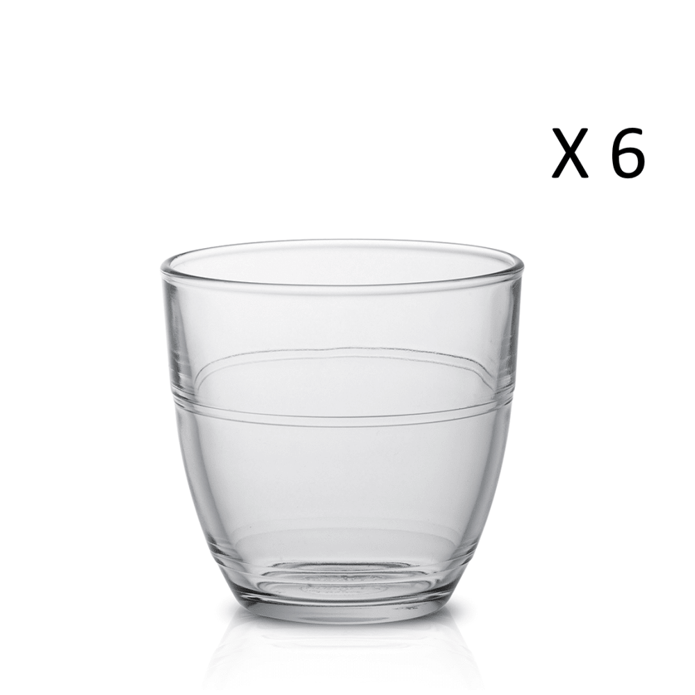 Lot De 6 Verres à Eau Konzept 11 - 300 Ml - Verre Transparent à Motif Diamant - Passe Au Lave-vaisselle - Qualité Européenne