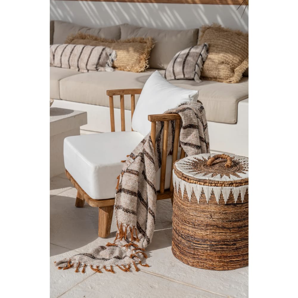 Decke aus baumwolle in bohemian weiß, 130x170x3,5cm Oh my gee