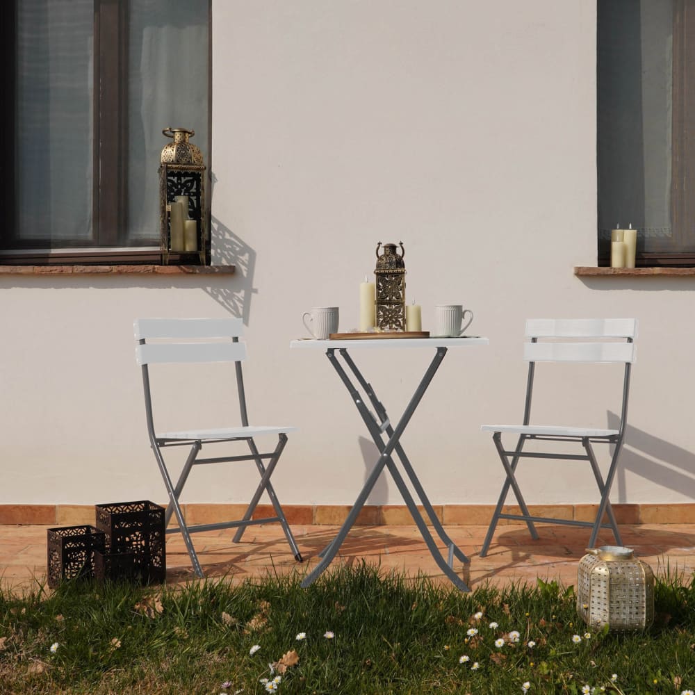 Outsunny Set Salotto Da Giardino 4 Pezzi | Divano 2 Posti + 2 Poltrone + Tavolino | HDPE Anticrepa E Impermeabile | Struttura In Metallo Nero