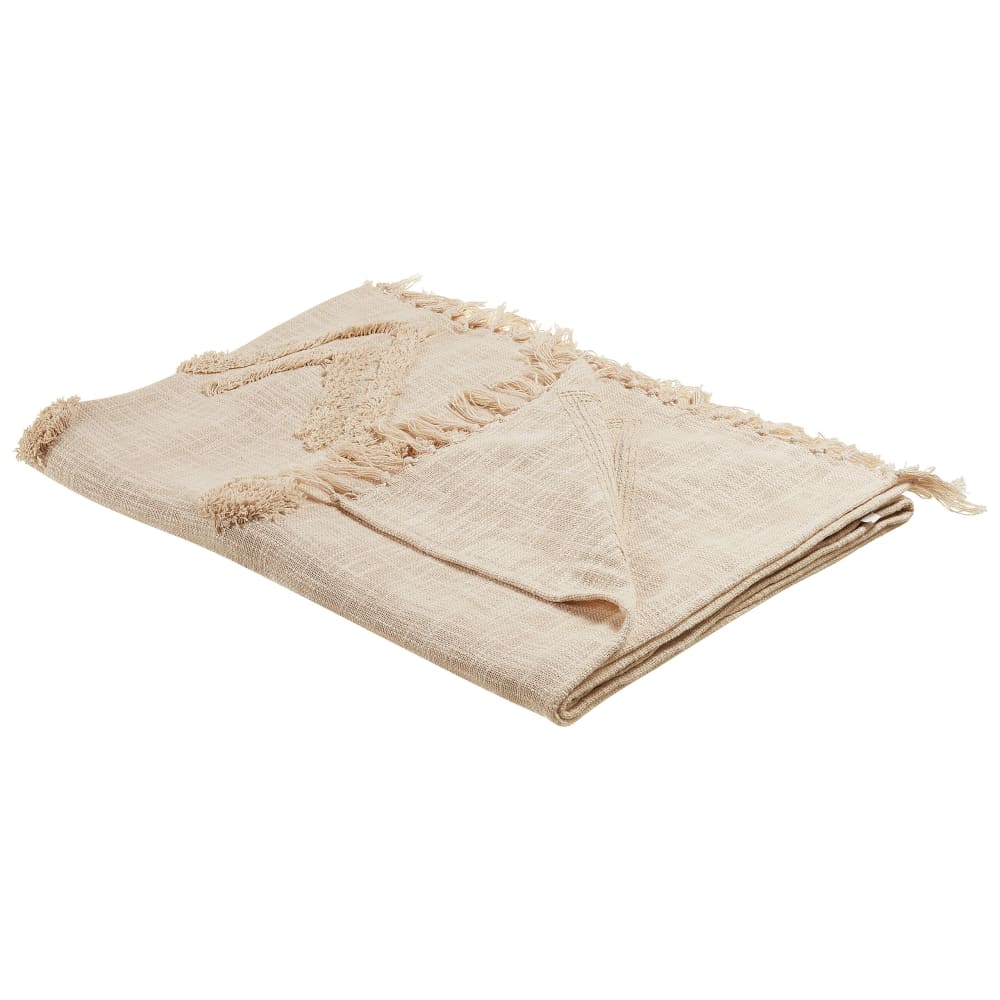 Kuscheldecke aus Baumwolle 180 x 130cm, beige Fatehpur