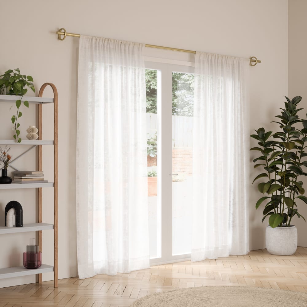 Tringle à Rideaux Double 320 Cm Noir Et Doré 19 Mm - Montage Plafond Ou Mur, Embouts Boule