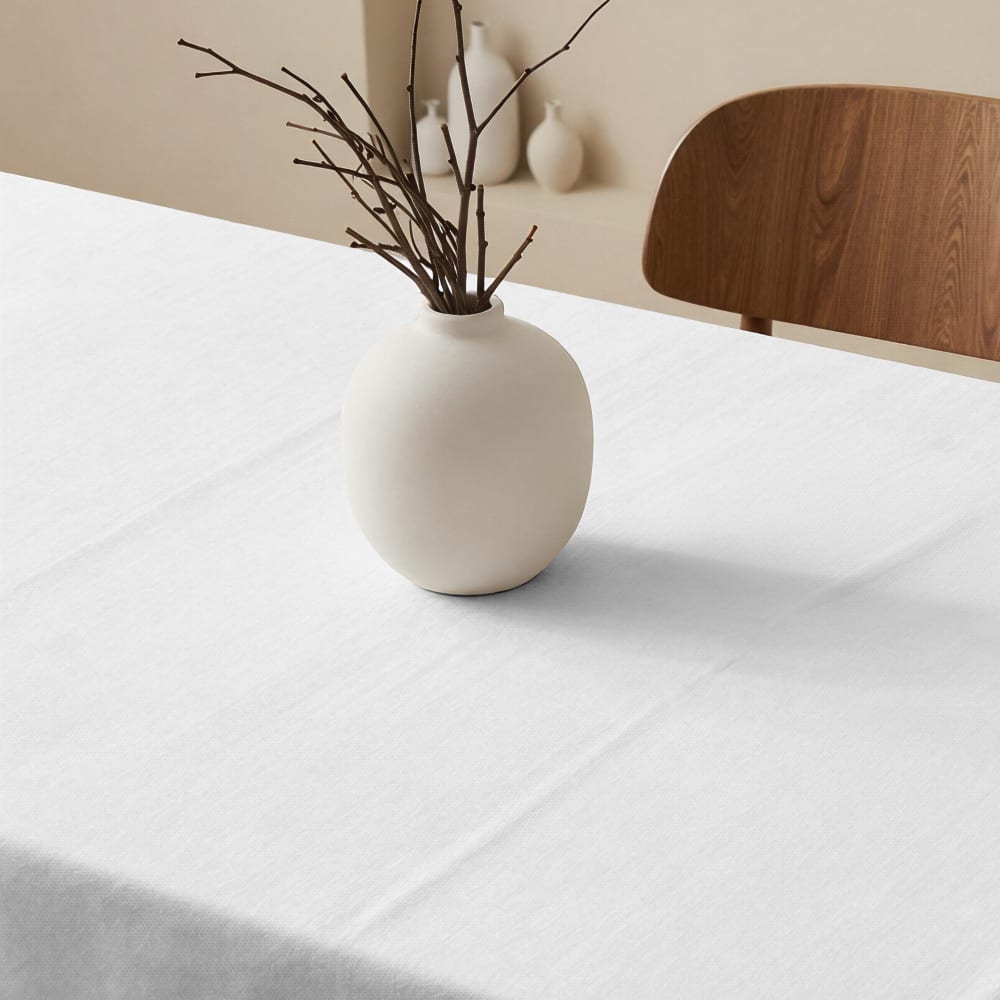Mantel antimanchas xl 100% algodón blanco 180x180 cm Liso blanco