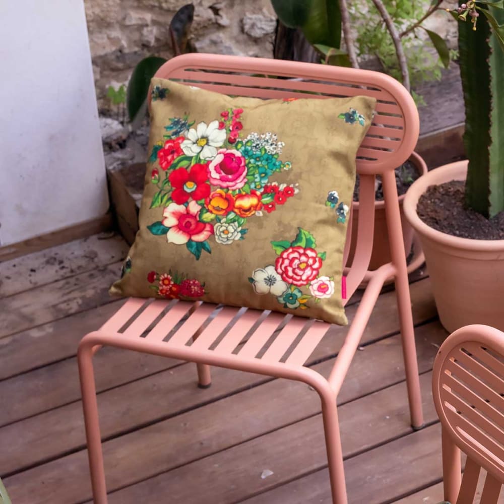 Coussin Extérieur 45x45 Cm Imprimé Lotus - Décoratif Résistant Eau Et Saleté Mer Du Sud Sunset