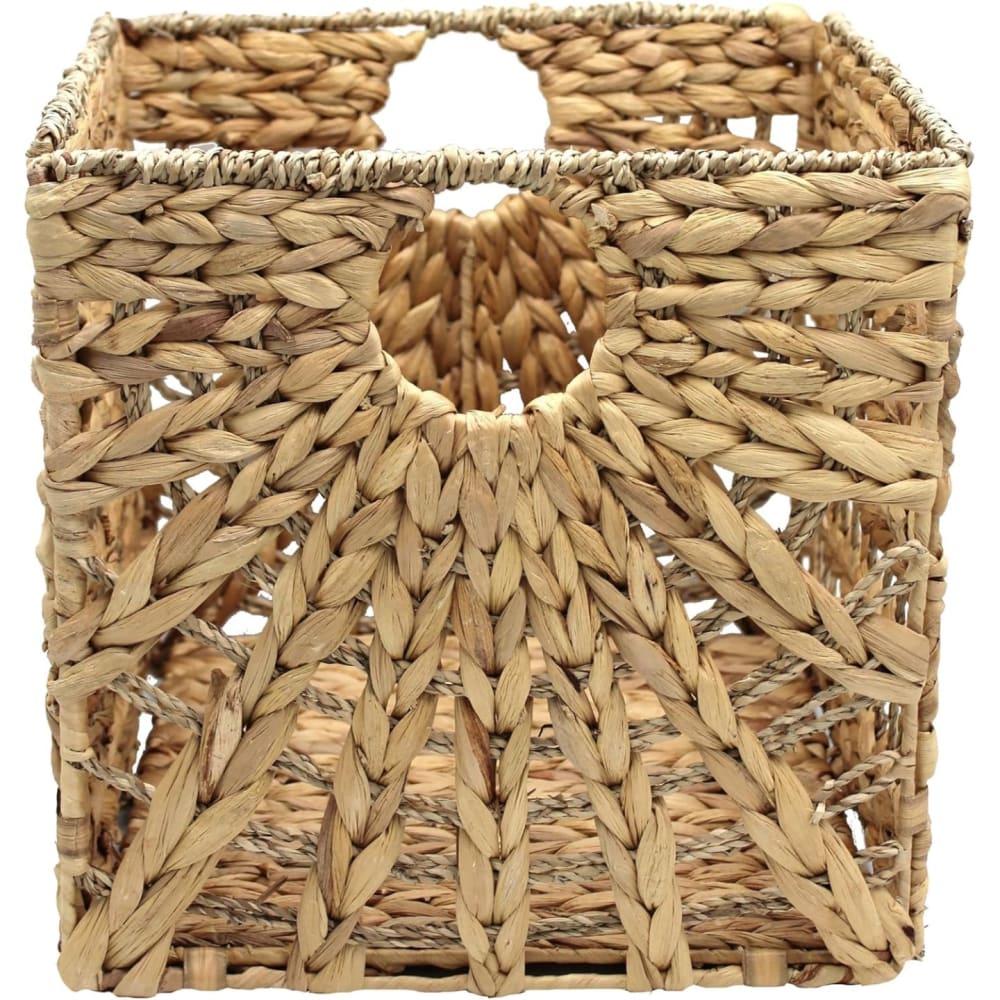 Lot De 2 Paniers De Rangement En Jonc De Mer Naturel 31x31x31 Cm – Pliables Avec Poignées – Style Boho Chic Pour Chambre, Salon, Bureau