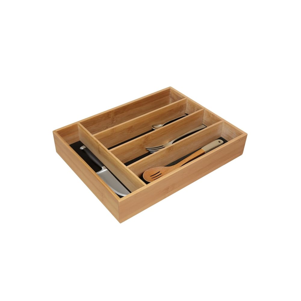 Five - Pot Range-Couverts Extensible En Bambou Naturel & Jaune Moutarde