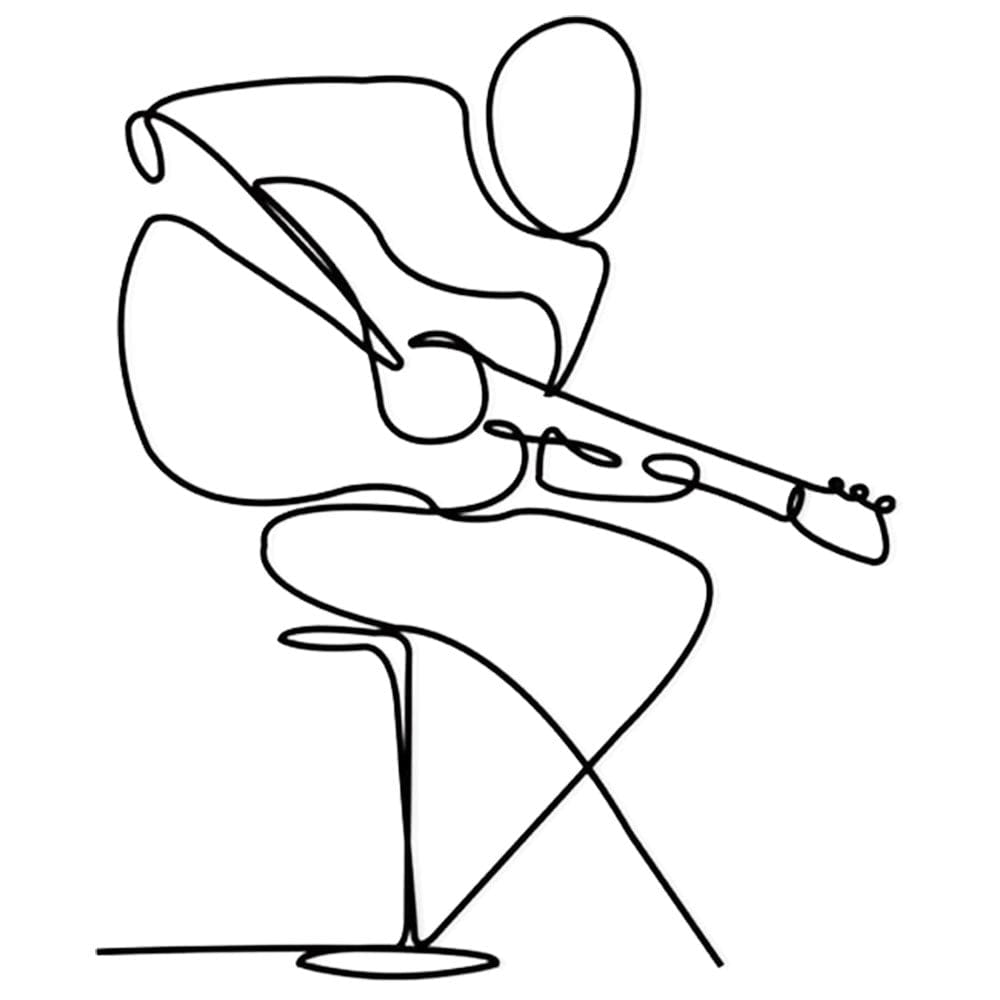 Panneau Métal Personnalisé Guitariste - Cadeau Déco Mural Musique - Coolcin