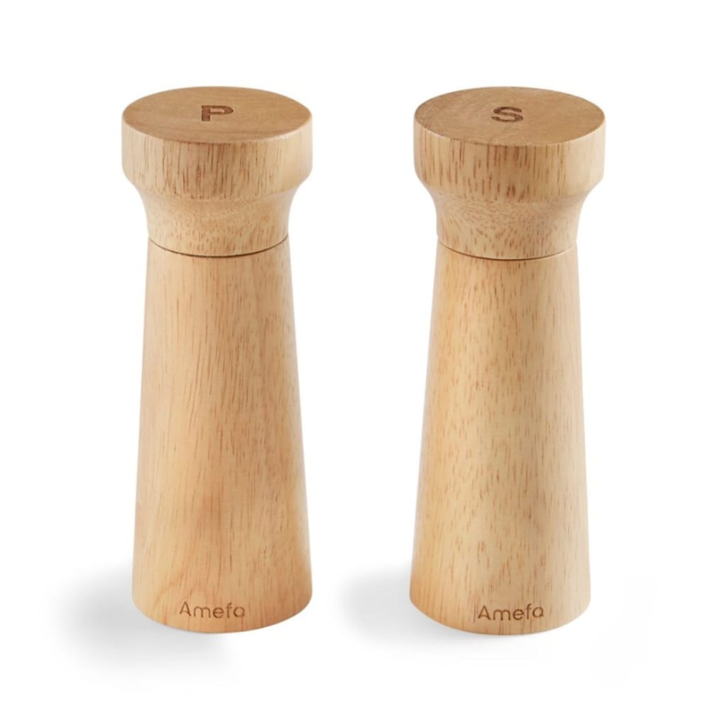 Set Di 2 Macinasale E Macinapepe In Legno Di Quercia 25,5 Cm | Macinini Con Rotore In Ceramica Regolabile