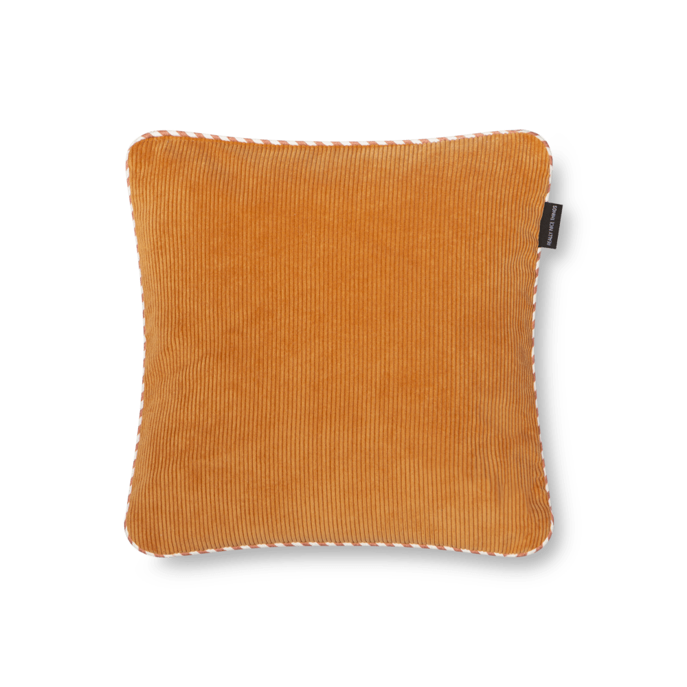 Wendbares Cordkissen mit zweifarbiger Verzierung, Orange und blau CORDUROY