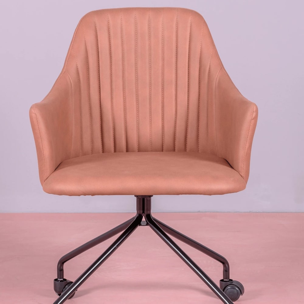 Silla de oficina tapizada en tela vintage, naranja Skyline