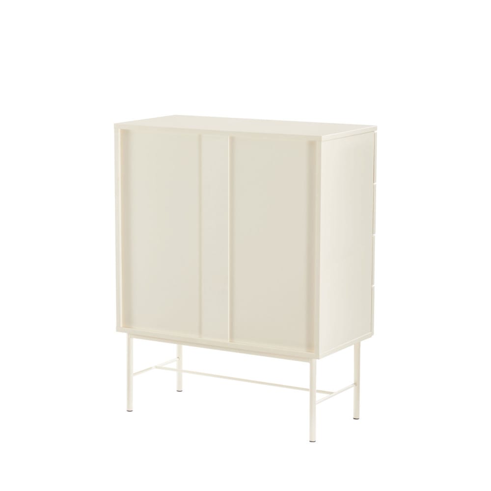 Commode 4 Tiroirs en Tissu avec Cadre en Métal et Plateau, Commode Haute pour Chambre Adulte Enfant, Couloir, Entrée, 42x33,5x84,5cm, Noir