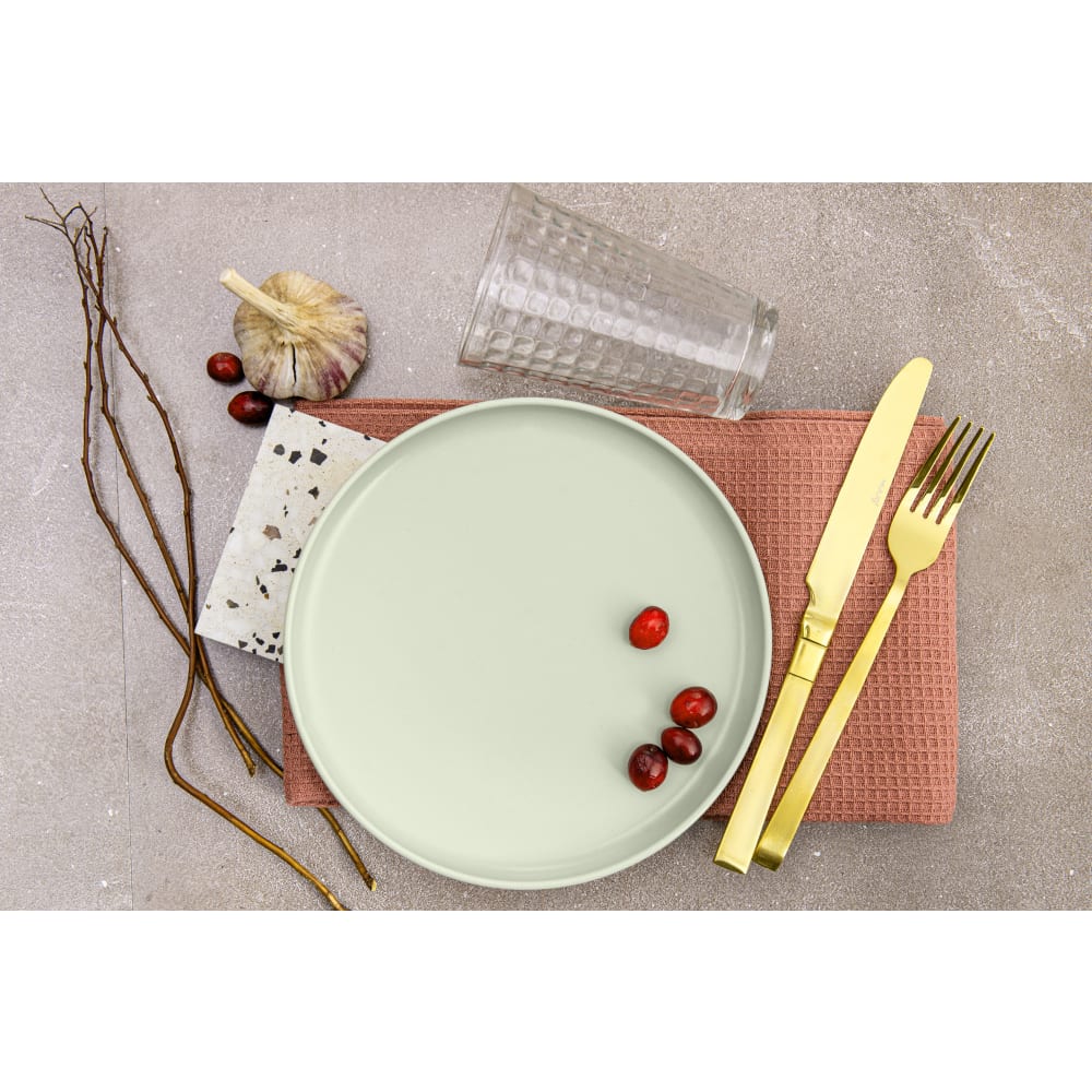 Home4You Dessertteller Set - 6 Stück Keramik 22 Cm Braun