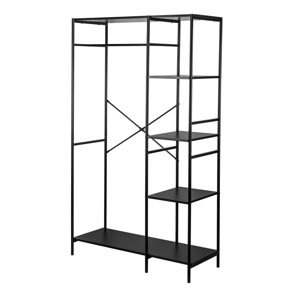 Industrielle Flurgarderobe aus Metall Schwarz
