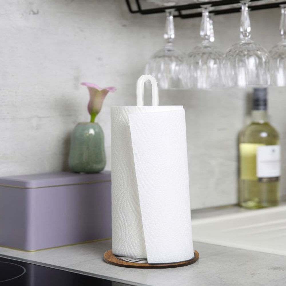 Relaxdays Dérouleur non fixe essuie-tout, acier inoxydable, support