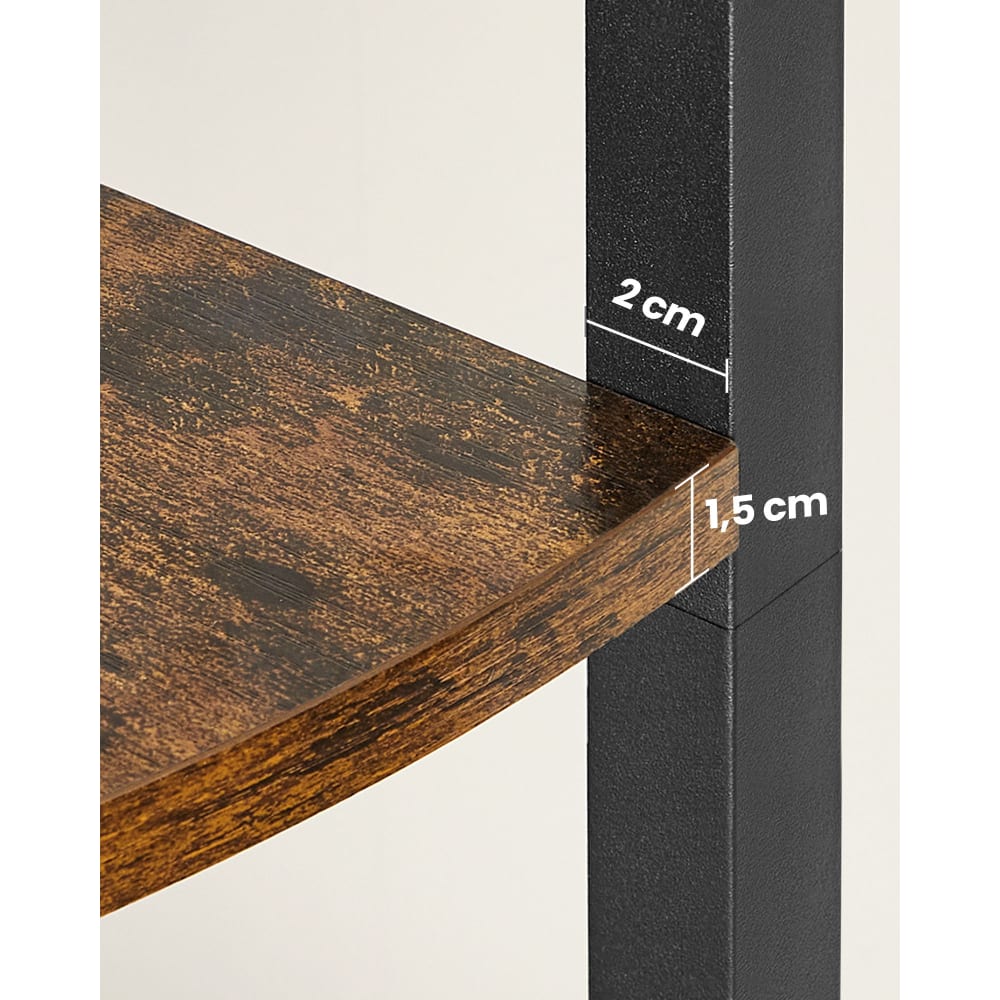 Étagère D'Angle Rustique 176 Cm 5 Niveaux Tribesigns - Rangement Industriel Salon Cuisine Bureau Marron