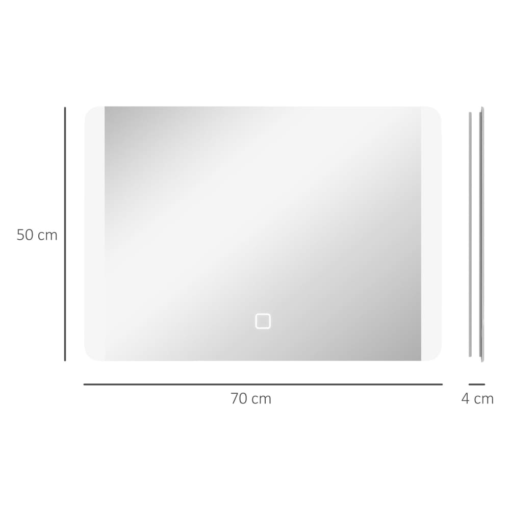 Specchio Bagno LED GXMIOR 28x36cm - Antiappannamento, Dimmabile, 3 Colori, Con Retroilluminazione - 2
