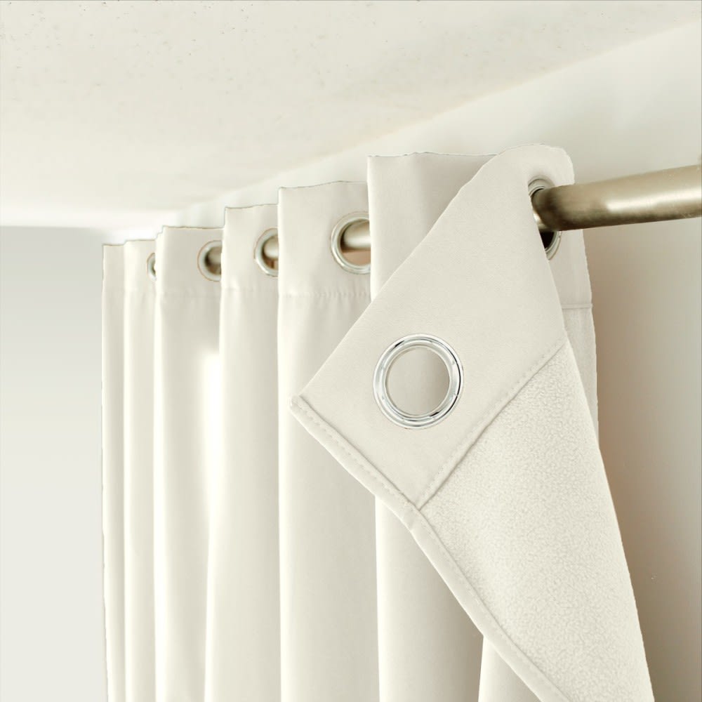 Rideau occultant blanc 132x240 cm Œillets métalliques Isolation thermique pour chambre ou salon