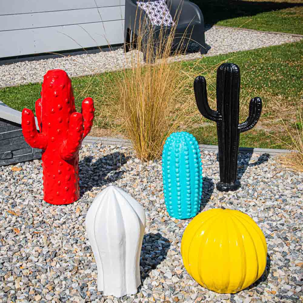 Sculpture cactus deco jardin blanc 30cm | Maisons du Monde