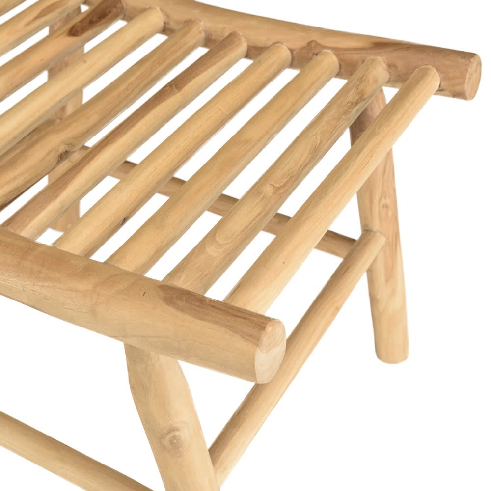Tabouret En Bois Massif Noah Acajou & Teck 50x50x30 Cm - Pouf Pour Plantes, Tabouret D'Appoint, Banc Salon