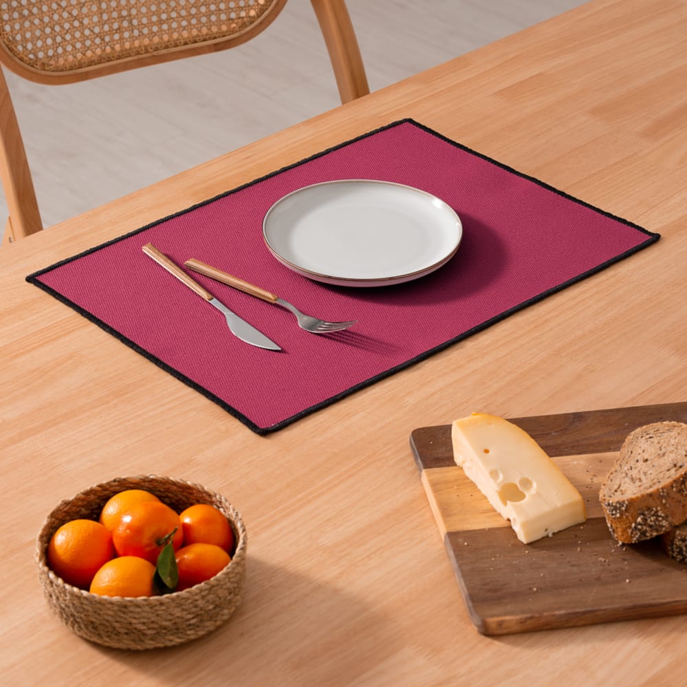 4er-Set Platzdeckchen aus 100% Baumwolle, Granat 35x50cm Lisos