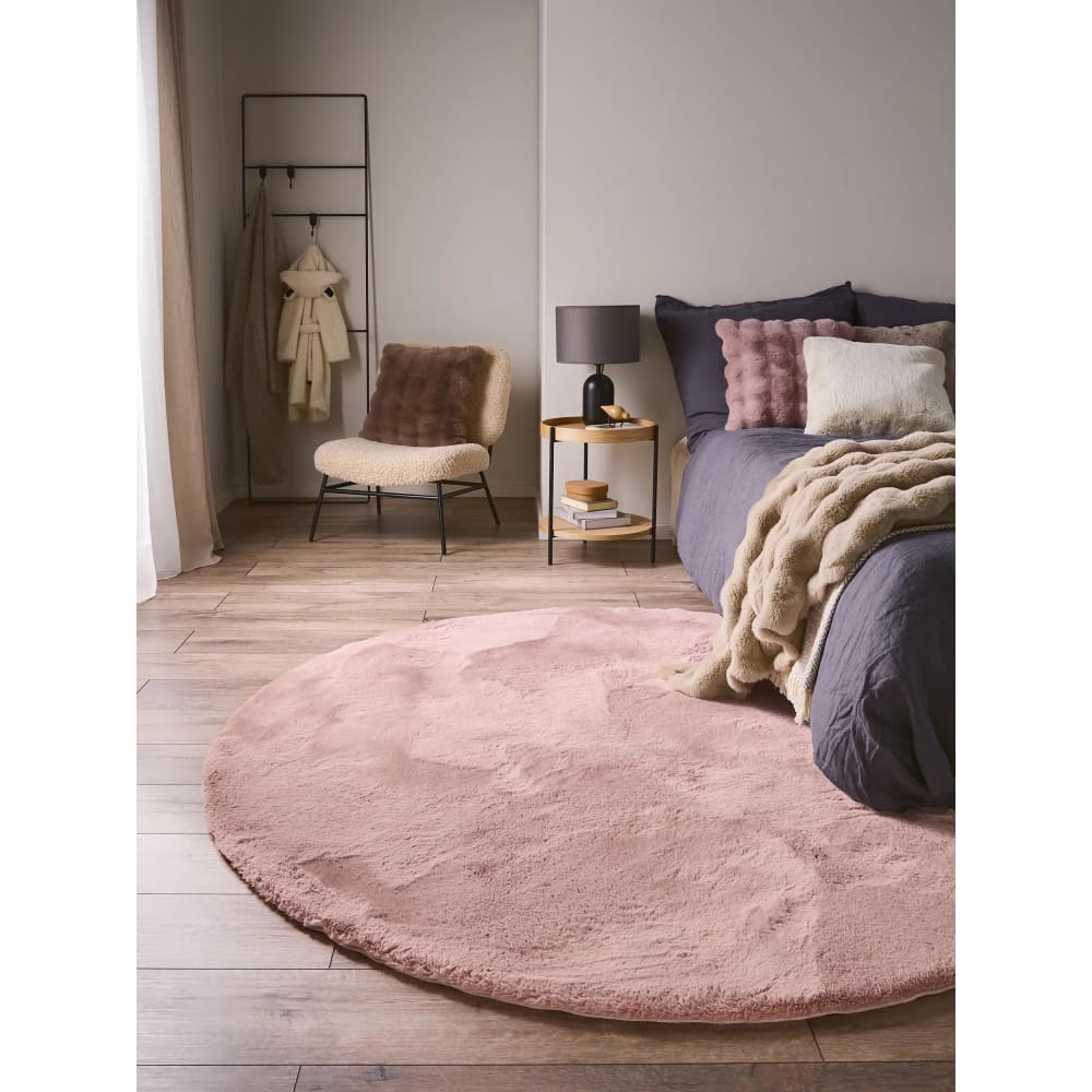 Fellteppich rosa D 80 rund Dave