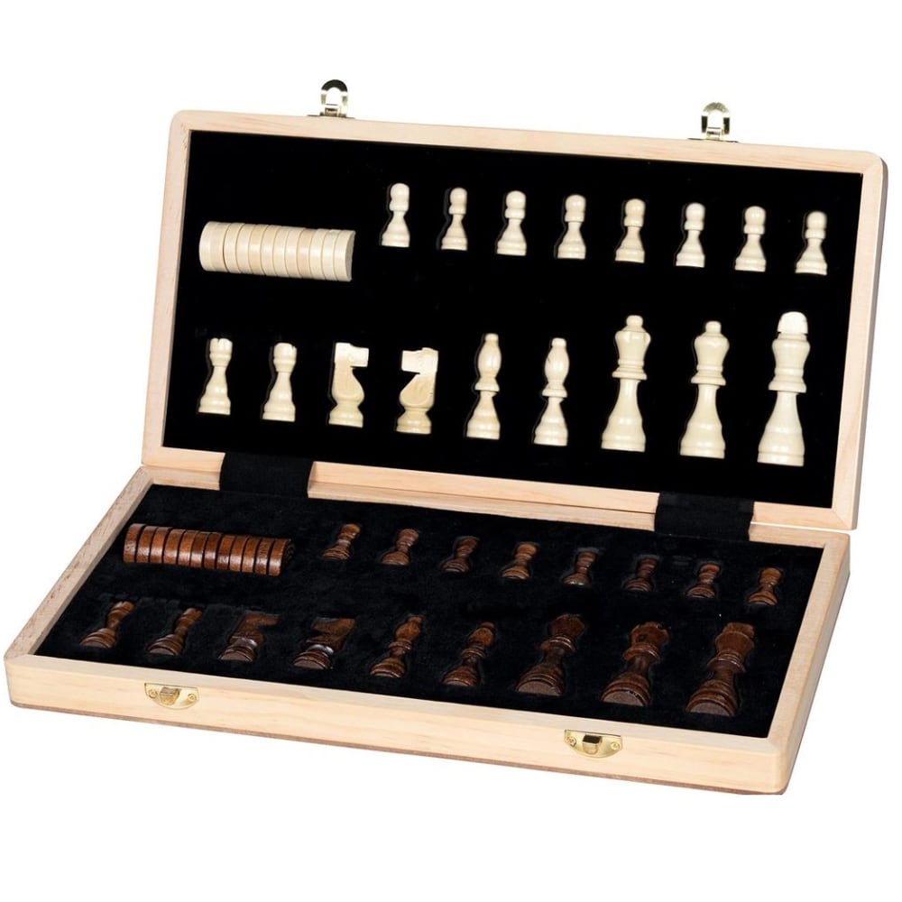 Jeu De Table Magnétique Échecs Et Dames – Plaque Pierre – Portable – Cadeau Famille