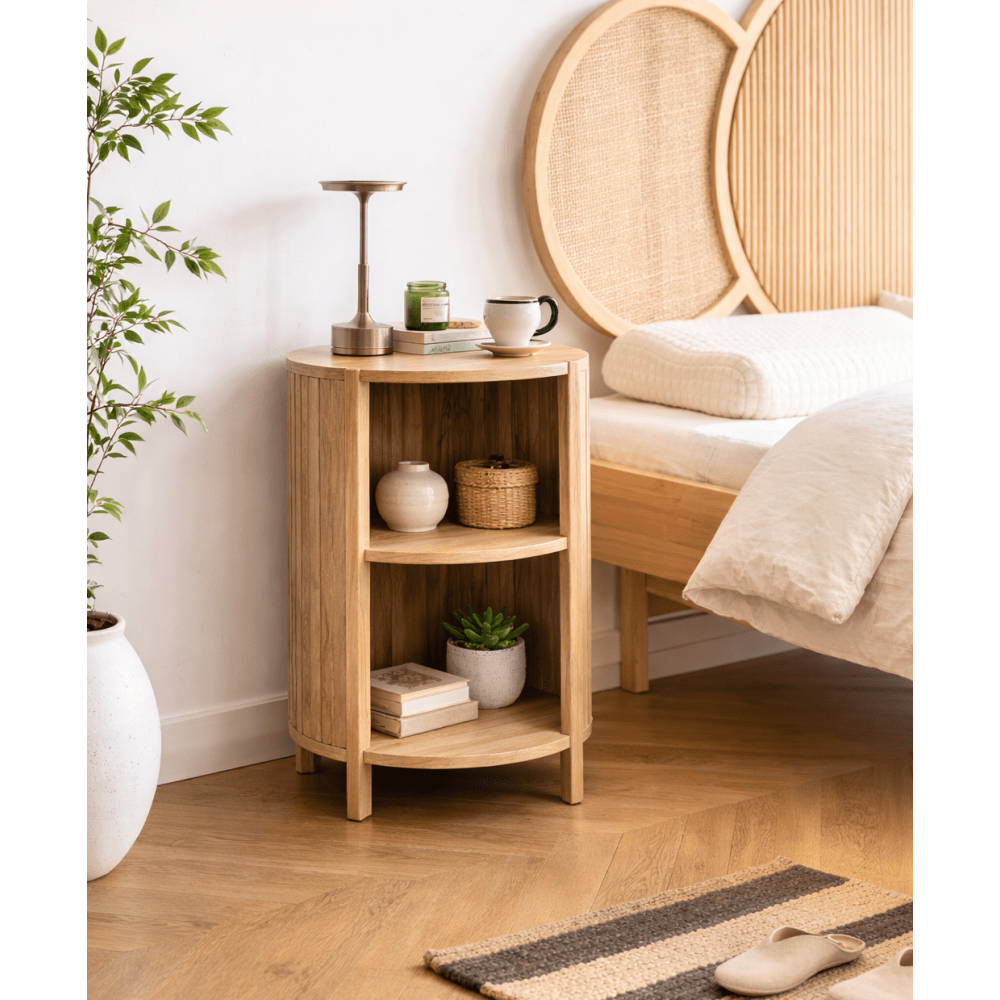 Nachttisch aus Massivholz Braun