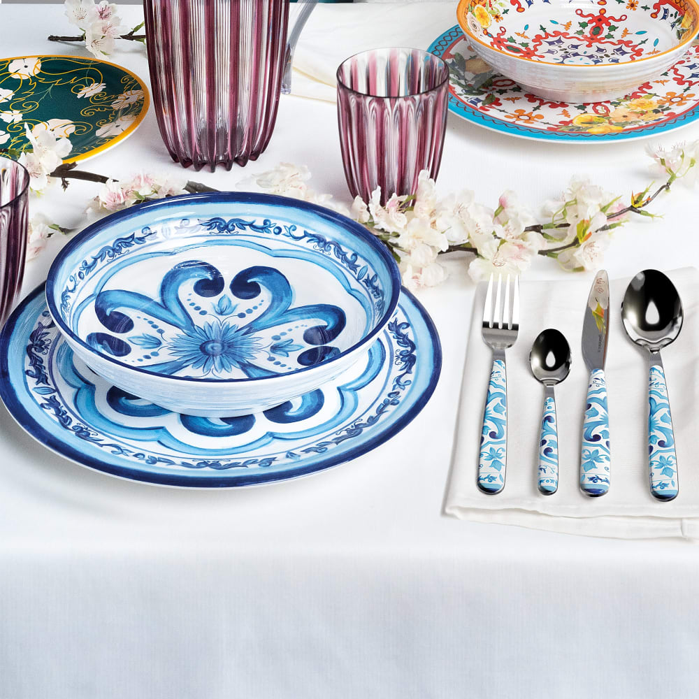 Lot 6 Assiettes Coleman émaillées Bleu/blanc - Camping Vintage Gorpcore