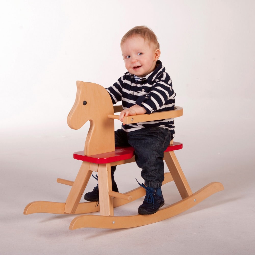 Labebe – Cheval à Bascule En Bois – Personnalisable – 12-36 Mois – Sécurisé Et Stable