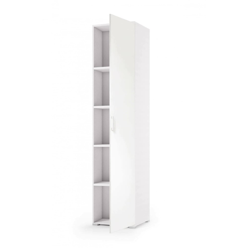 Mehrzweckschrank 1 Tür mit weißer Holzoptik 45x45h195 cm Aloise