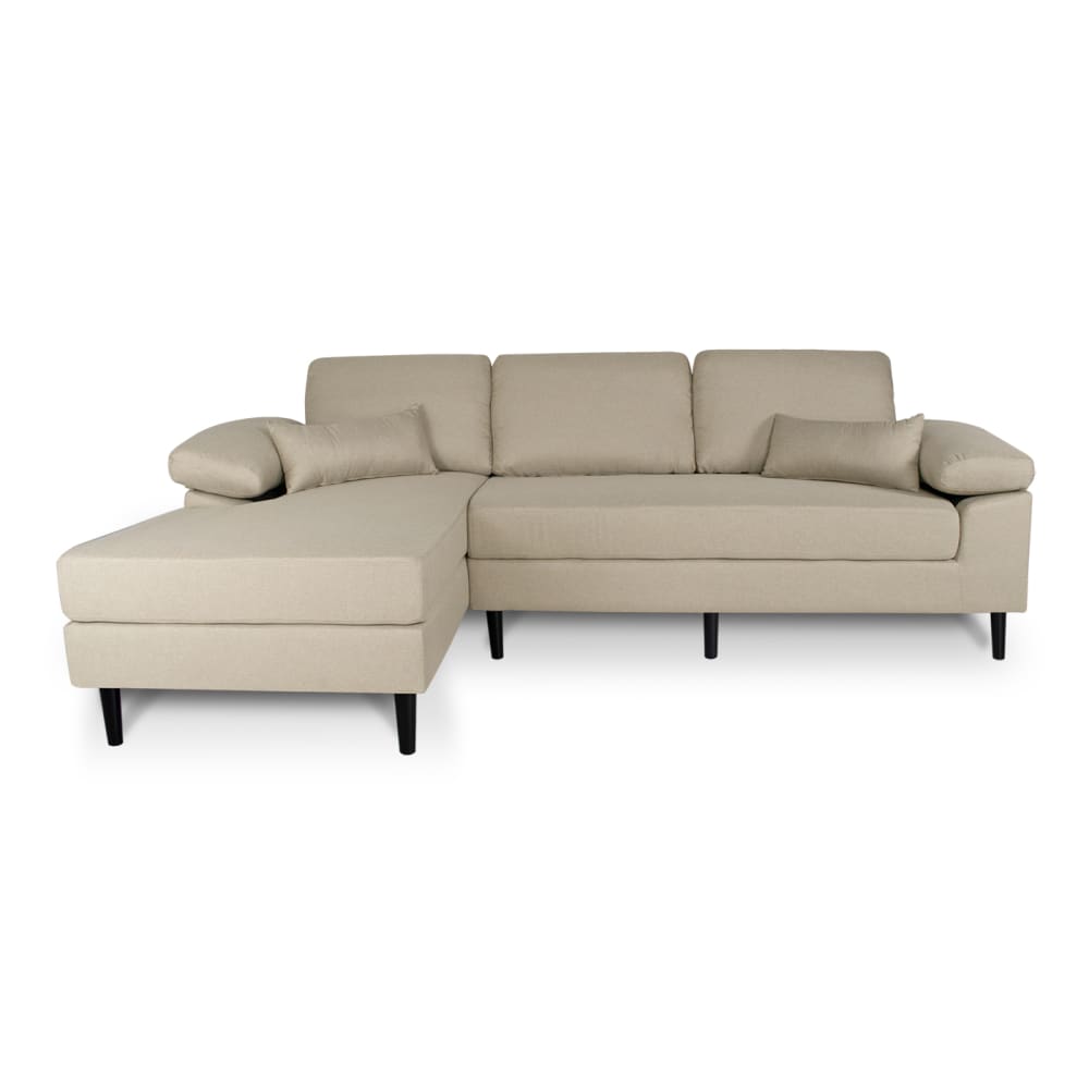 Divano Angolare L Bladez Con Funzione Letto E Schienale Regolabile – 3 Posti, Chaise Longue, Beige, Con Ruote E 7 Configurazioni, Per Soggiorno E Camere Ospiti
