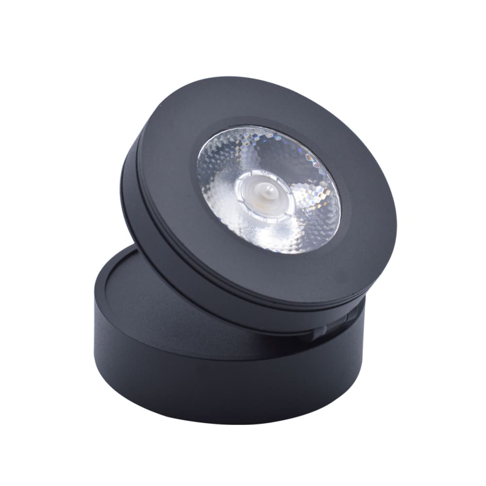 Lampada LED Orientabile Da 7W Planetitaly - Faretto Moderno Per Parete/soffitto, RA90, 4000K, Nero