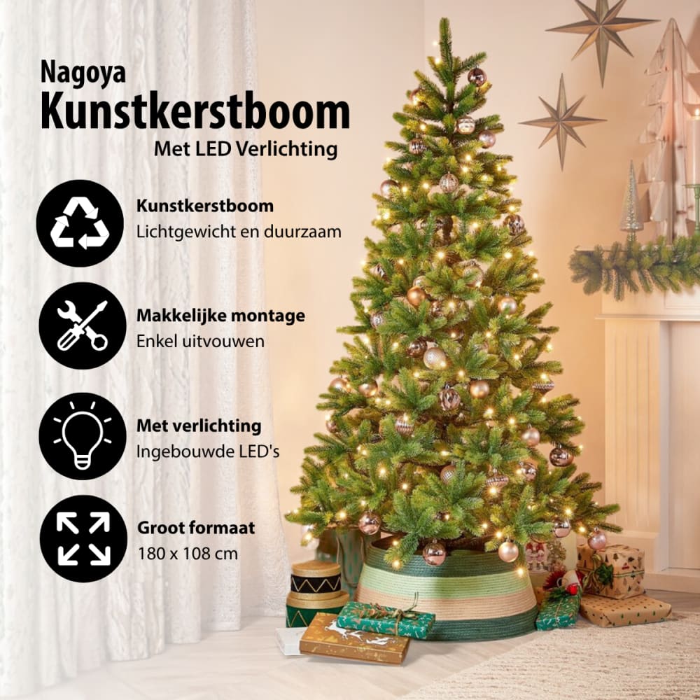 Künstlicher Weihnachtsbaum Nagoya Grün Kunststoff H180xB108xL108cm Nagoya
