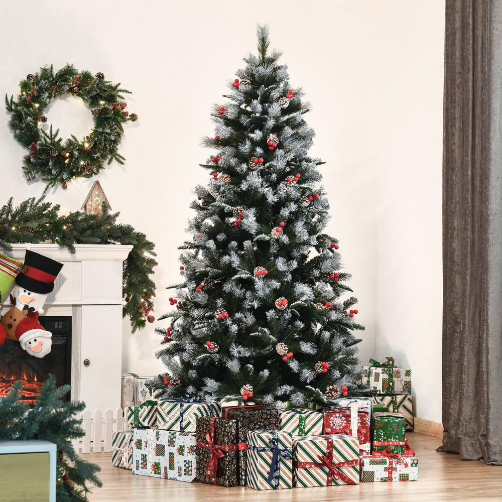 Albero Di Natale Artificiale SHATCHI 1.2m - PVC Verde Pino Con Base