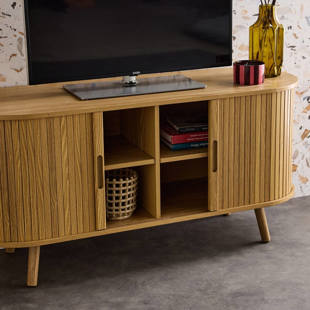 Mobile Tv Per Tv Fino A 65 Pollici Credenza Bassa Con 2 Ante E Mobile Tv A Scomparti Aperti 88303047