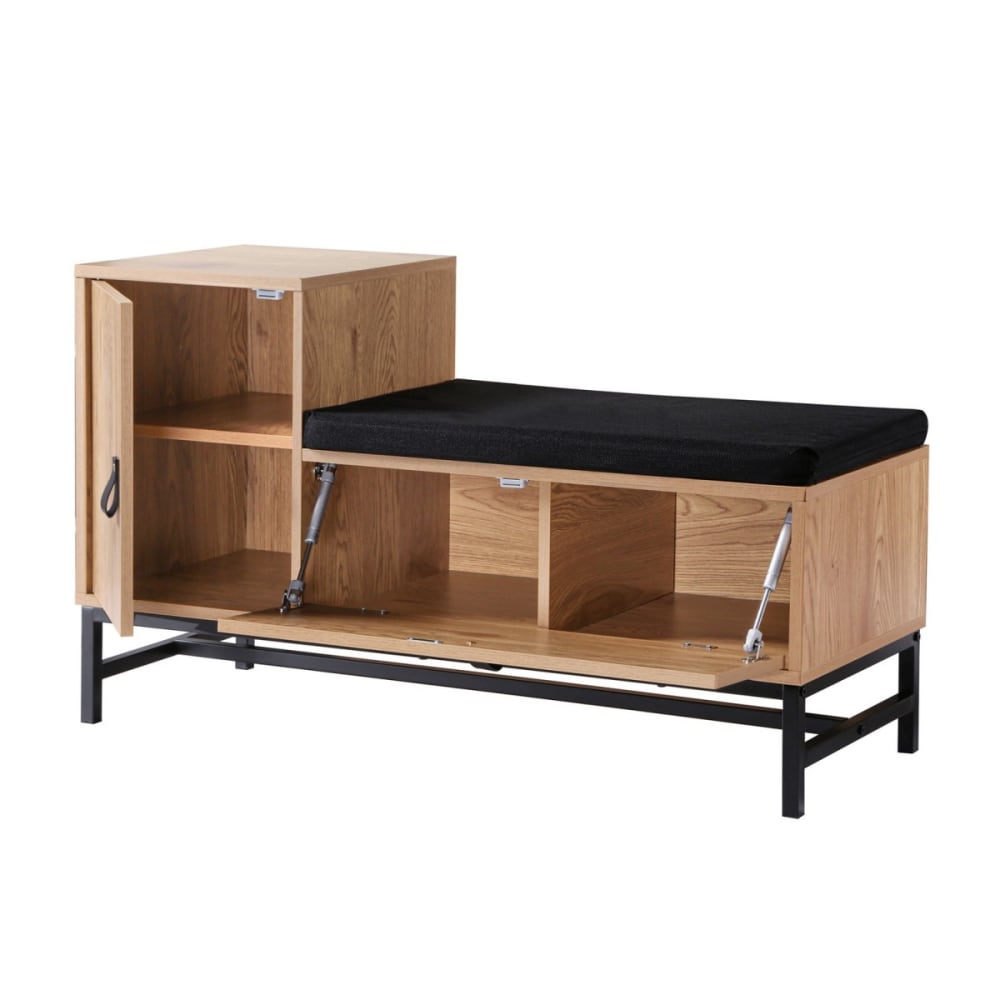 Scarpiera Piccola Panca Portascarpe, Organizer per Scarpe in Legno Massello a 2 Livelli, Panca da Corridoio con Seduta per Soggiorno, Camera da Letto