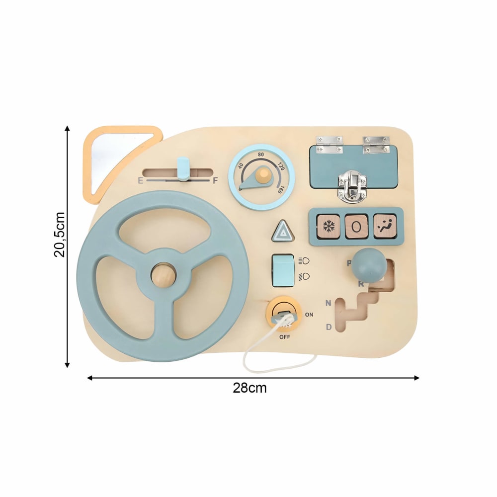 Volant Enfant VANZACK Bleu Réglable - Jouet D'apprentissage Conduite, Coordination Main-œil Pour Intérieur Et Extérieur