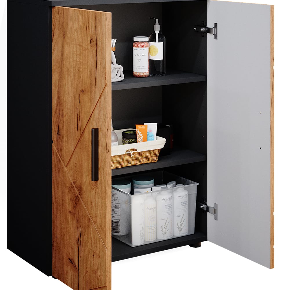 Vicco Meuble Salle de Bain Senyo, Anthracite, 30x174cm, adapté à la Fixation Murale et Compatible avec Les Meubles Senyo