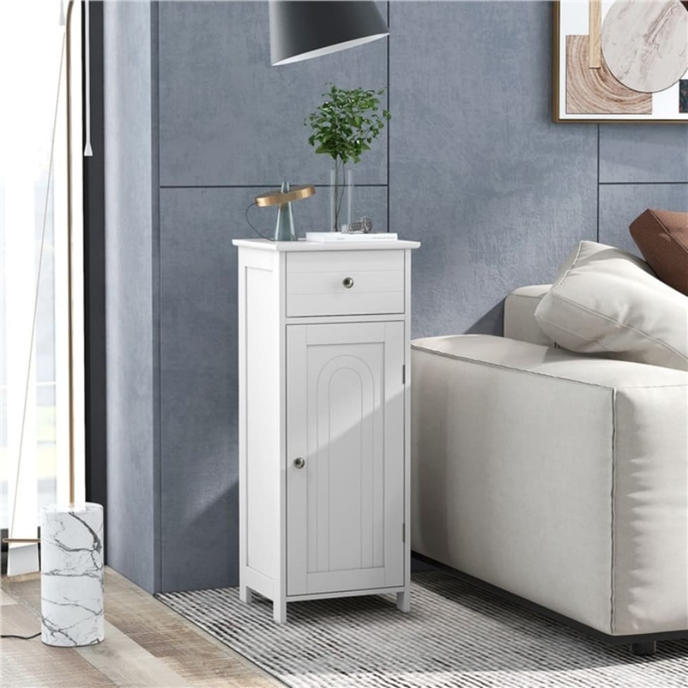 Badschrank aus Holz 35x30x87cm, Weiß