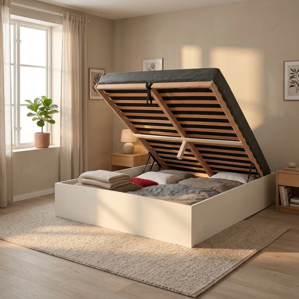 Bett mit Bettkasten, 180x200 cm, wei Bilbao | Maisons du Monde