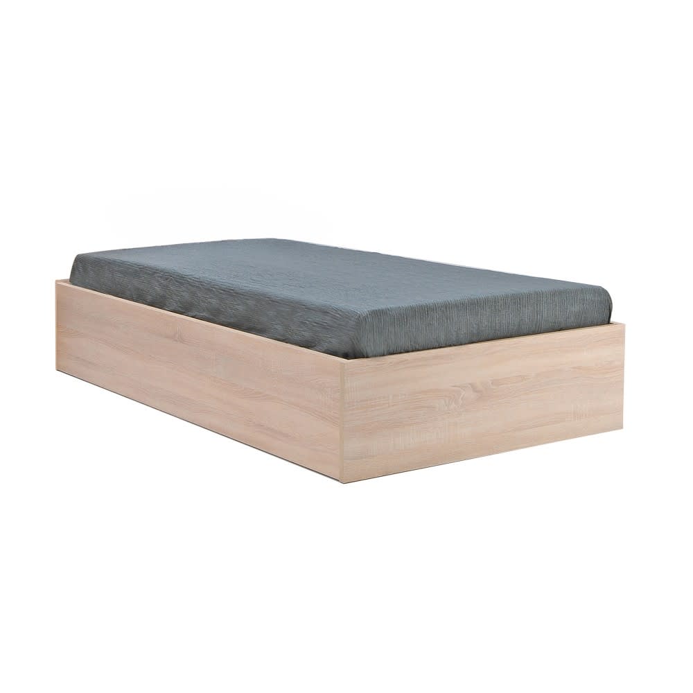 Bett mit Bettkasten 90x200 cm mit hellem Holzeffekt Bilbao